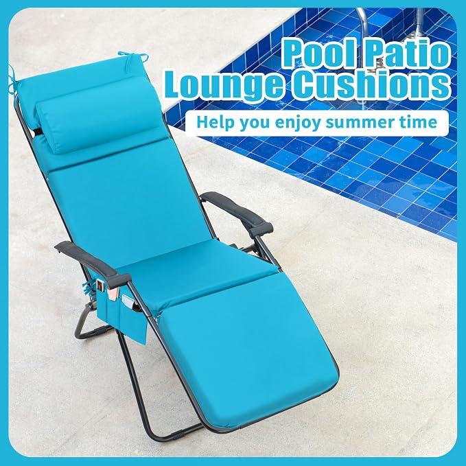 Wenqik 2 Pcs Outdoor Chaise Lounge Cushion - Image 6