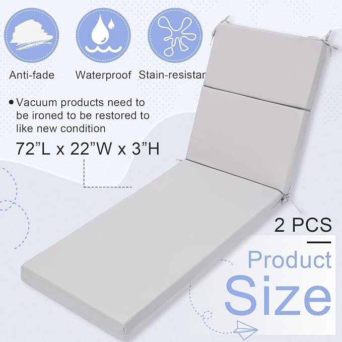 Indoor Outdoor Chaise Lounge Cushions Sponge Bench Outdoor Furniture Chaise - Image 2