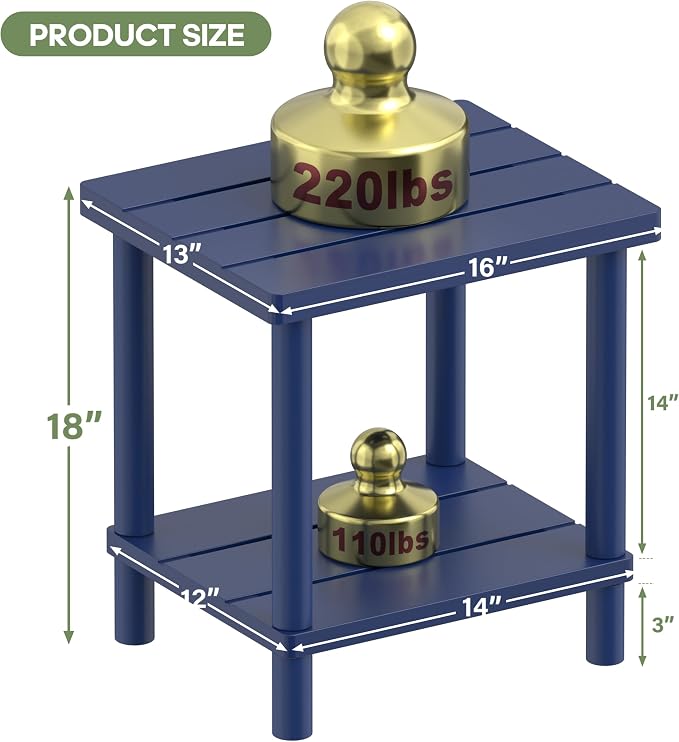 Outdoor Side Table, 2-Tier Small Outdoor Table - Image 2