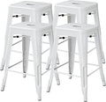 Yaheetech 24 Inch Metal Barstools Set of 4, Counter Height Backless Stools by Yaheetech