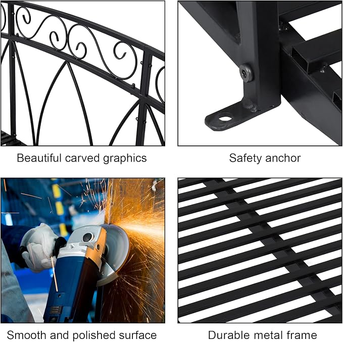 JSUN7 8 Ft Metal Garden Bridge - Image 5