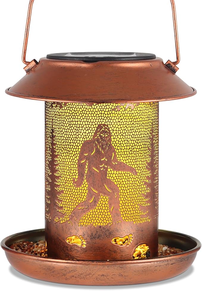 Bird Feeders for Outdoors Solar Lanterns Outdoor Waterproof Bigfoot Hanging by Tepaken