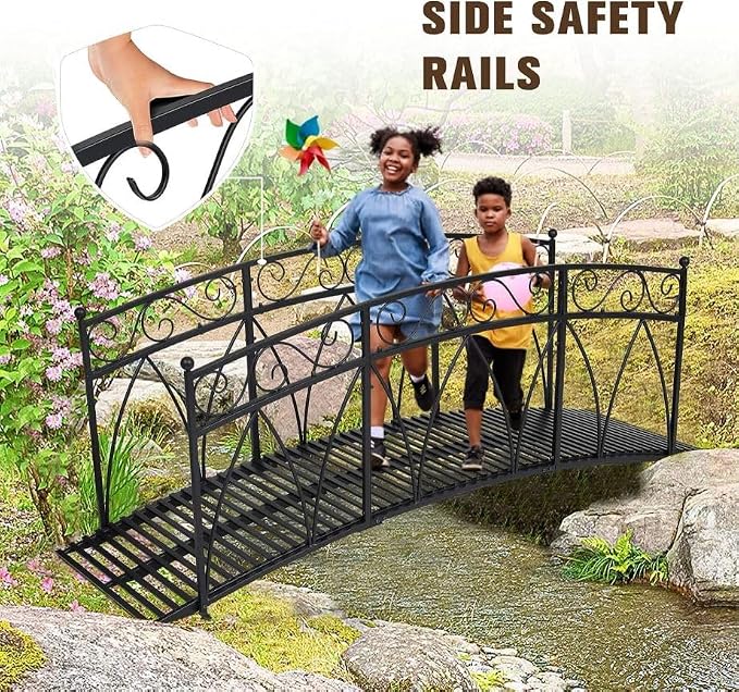 JSUN7 8 FT Metal Garden Bridge - Image 5