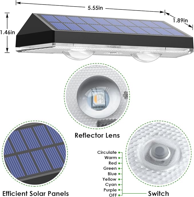 Solar Fence Lights Outdoor - Image 2