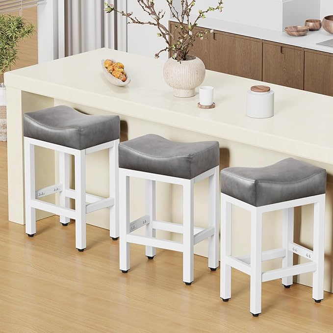 Counter Height Bar Stools Set of 3, 24 Inch Barstools by Raynesys