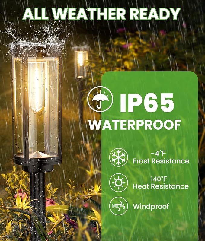 Bright Solar Pathway Lights Outdoor, 8 Pack Solar Powered Garden Lights - Image 6