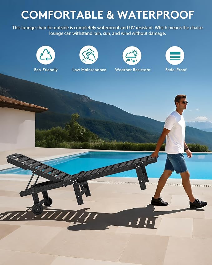 SERWALL Outdoor Chaise Lounge Set of 2 - Image 9