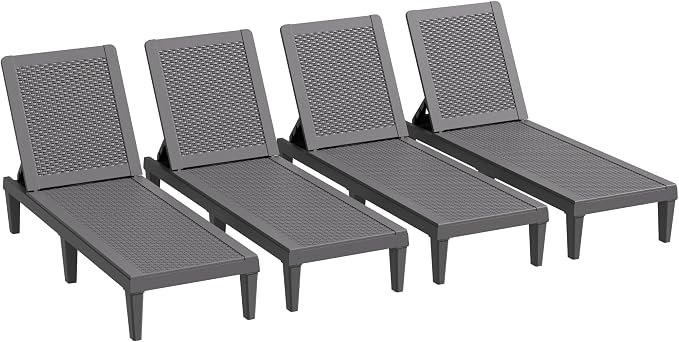 Greesum Outdoor Chaise Lounge Chairs Set of 4 - Image 6