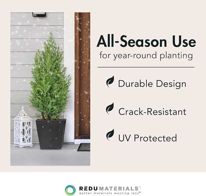 Tierra Verde 2-Pack Indoor & Outdoor Self-Watering Square Planters - Image 3