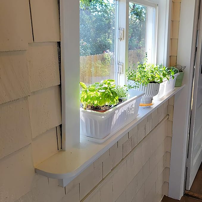 JOIKIT 6 Packs 17 Inch White Plastic Flower Window Boxes Planters - Image 7