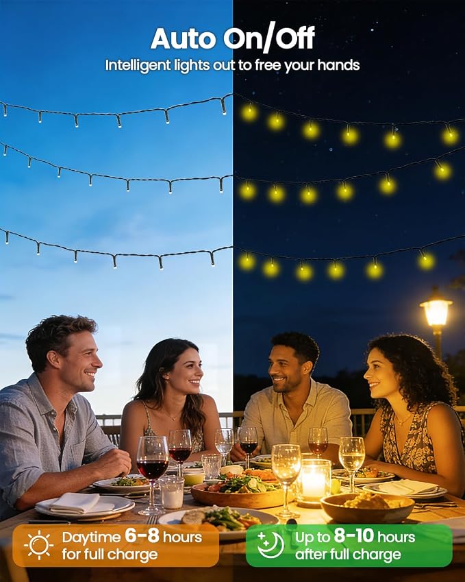 OZS 6 Pack 480LED Solar String Lights - Image 2