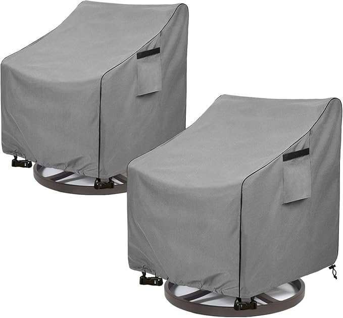 Outdoor Swivel Chair Cover 2 Pack, Outdoor Furniture Patio Chair Covers by Okcool