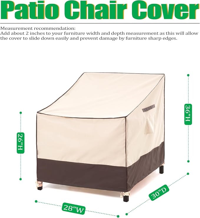 F&J Outdoors Waterproof UV Resistant Patio Dining/Adirondack Chair Cover - Image 2