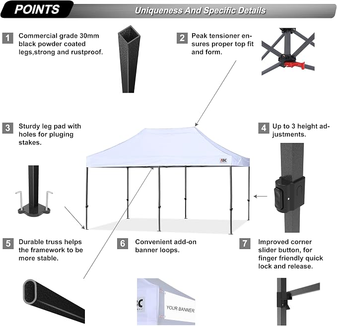 ABCCANOPY 10x20 Easy Pop Up Canopy Tent - Image 3