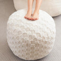 HIGOGOGO Round Stuffed Pouf Ottoman, Plaid Poufs by HIGOGOGO