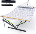 Double Hammock with Stand for Outdoor, Heavy Duty Portable Hammock with by ANAGOO