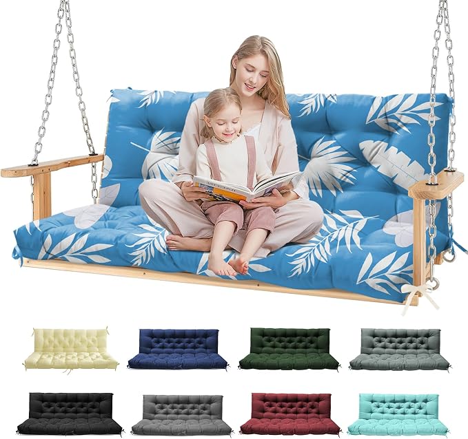 Porch Swing Cushions, Waterproof Patio Swing Cushions by Tycdiose
