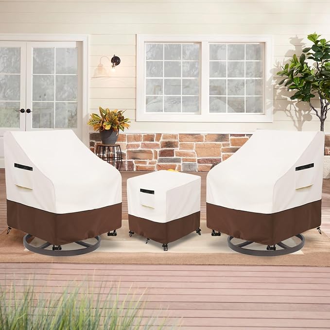 Patio Furniture Set Covers for 3 Piece Outdoor Bistro, Waterproof 100% Outdoor - Image 8