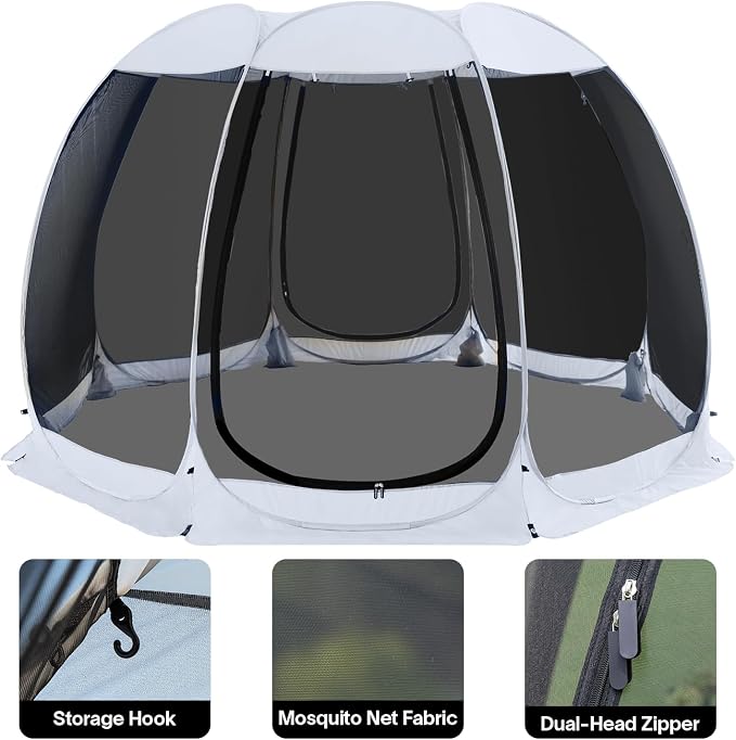 Alvantor® Screen House Gazebo, Pop Up Igloo Screened Canopy Tent - Image 6