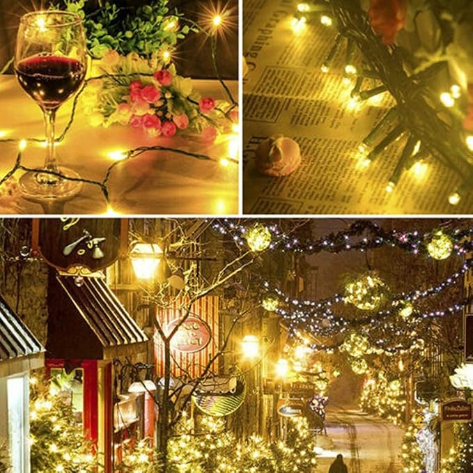 Home Lighting 66ft Christmas Decorative Mini Lights, 200 LED Green Wire Fairy - Image 4