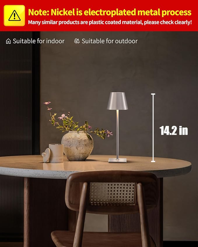 KDG 2 Pack Cordless Table Lamp, Portable LED Desk Lamp, 4000mAh Battery Operated - Image 2