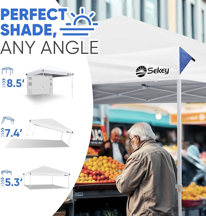 Sekey 10x10 Pop Up Canopy with Pockets Sidewall, One Push Setup Instant Outdoor - Image 5