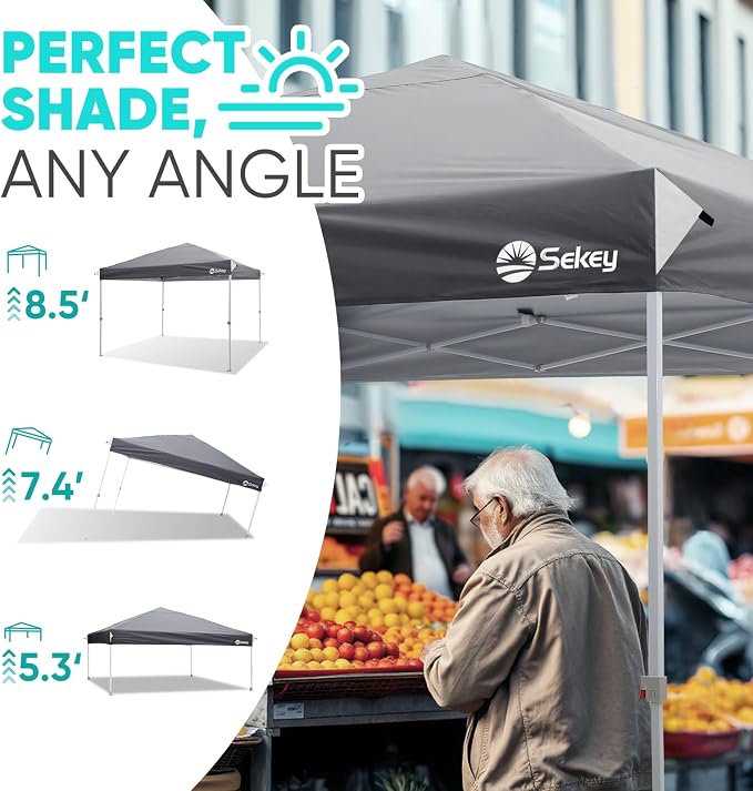 Sekey 10x10 Pop Up Canopy with One Push Setup-Easy Up Canopy with 99% UV - Image 5