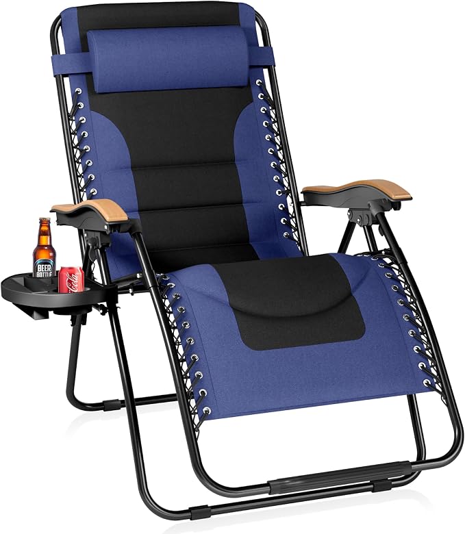 PHI VILLA XXL Oversized Padded Zero Gravity Chair, Foldable Patio Recliner by PHIVILLAThepioneerofcomfortablehouseholdsupplies