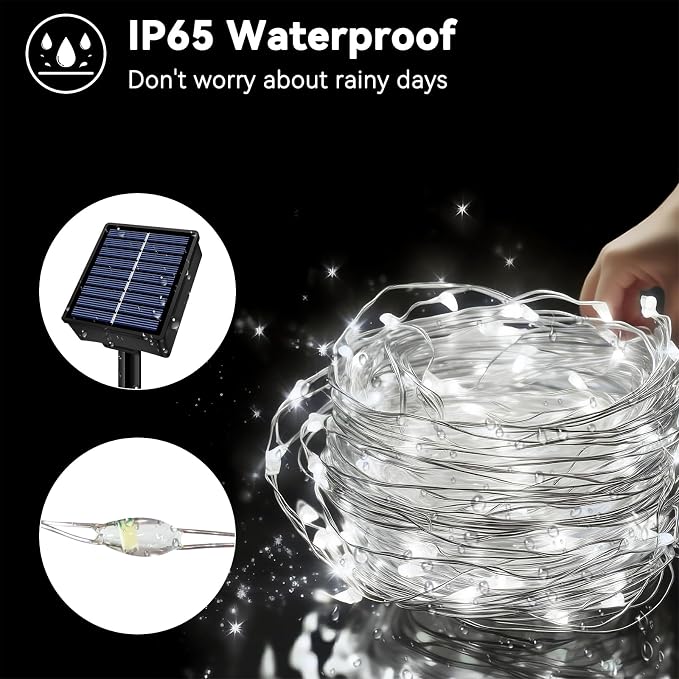 Solar String Lights Outdoor Waterproof 6 Pack Total 198ft 600LED 8 Modes - Image 5