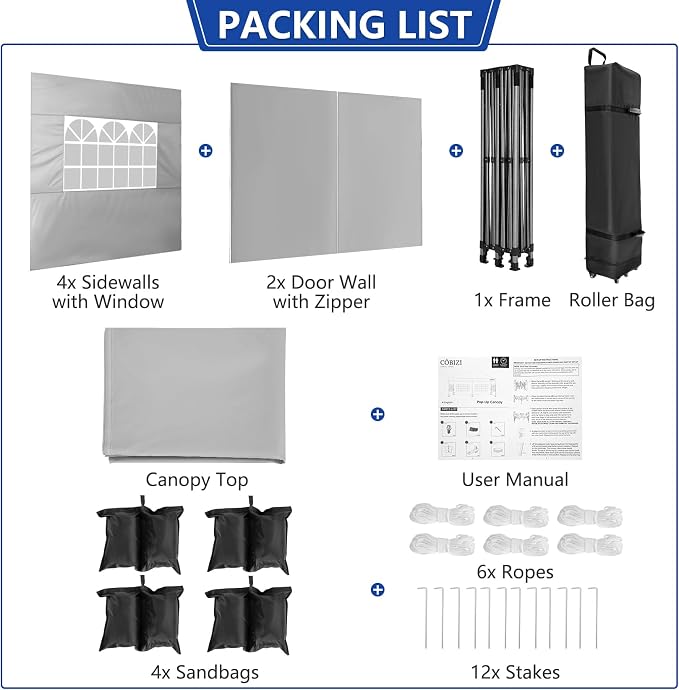 COBIZI 10x20 Heavy Duty Pop Up Canopy Tent - Image 9