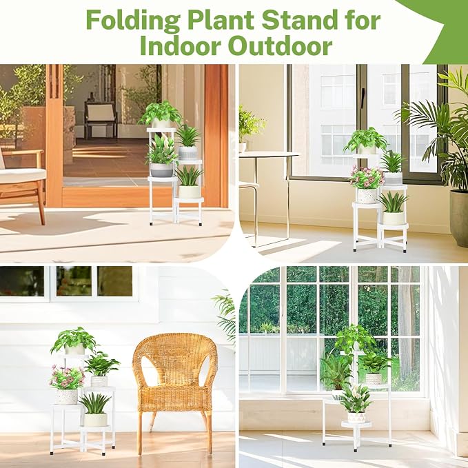 iDavosic.ly 4 Tier Folding Plant Stand Indoor Outdoor - Image 6