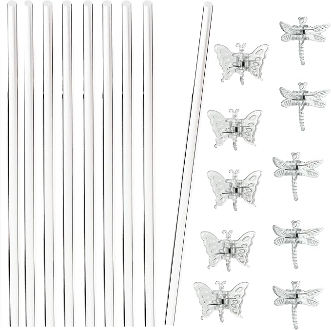 30Pcs Acrylic Plant Stakes Garden Single Stem Plant Support Stakes Clear Orchid by DAGUANZHI