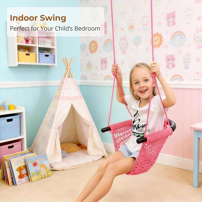 JKsmart Swing Seat for Kids Heavy Duty Rope Play Secure Children Swing Set - Image 8