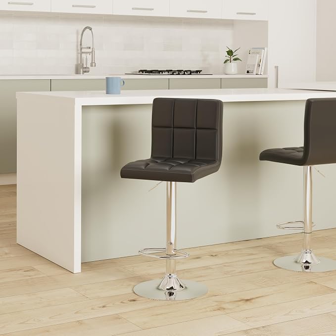 Leopard Bar Stools, Modern PU Leather Adjustable Swivel Bar Stool - Image 2