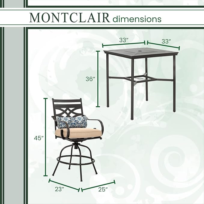 Hanover Montclair 3-Piece Outdoor High-Dining Set - Image 5