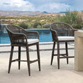 PURPLE LEAF Outdoor Counter Height Bar Stools Set of 2 Patio Metal Modern by PURPLELEAF