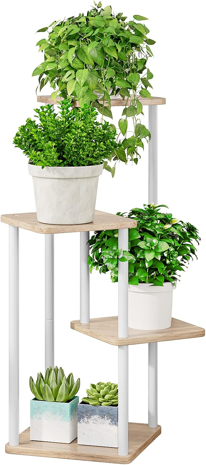 AZERPIAN Plant Stand 4 Tier Indoor Metal Flower Shelf by AZERPIAN