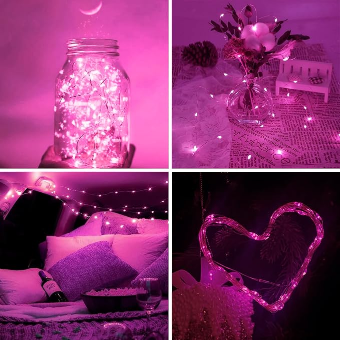 Solar Pink Valentine String Lights Outdoor - Image 7