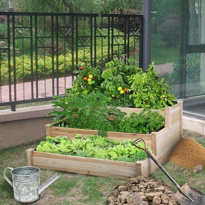 Yaheetech 3 Tier 47 x 47 x 22in Raised Garden Bed Horticulture Outdoor Elevated - Image 7