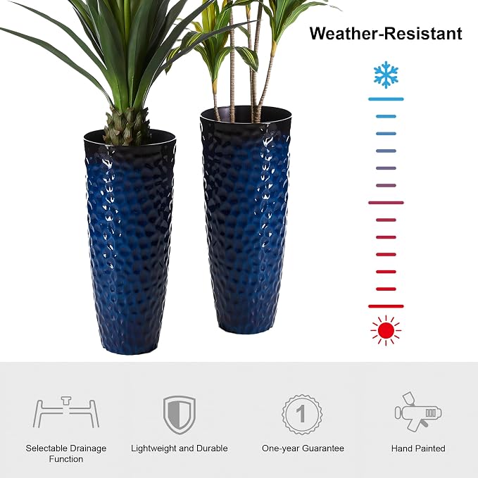 Glitzhome 31" H Oversized Tall Planter, Large Flower Containers - Image 3
