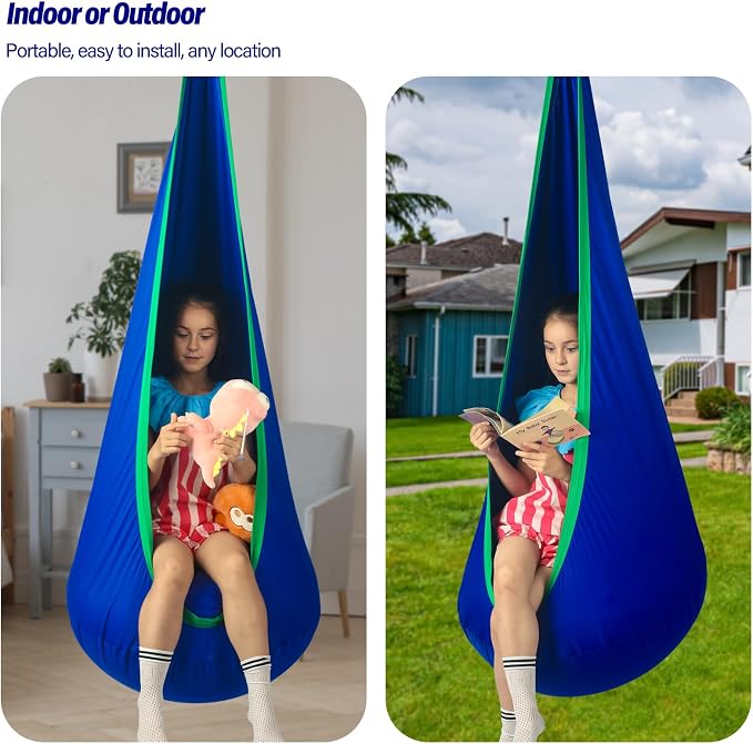 Kids Pod Swing Seat, Max 300 Lbs, Child Sensory Swing Chair Indoor & Outdoor - Image 7