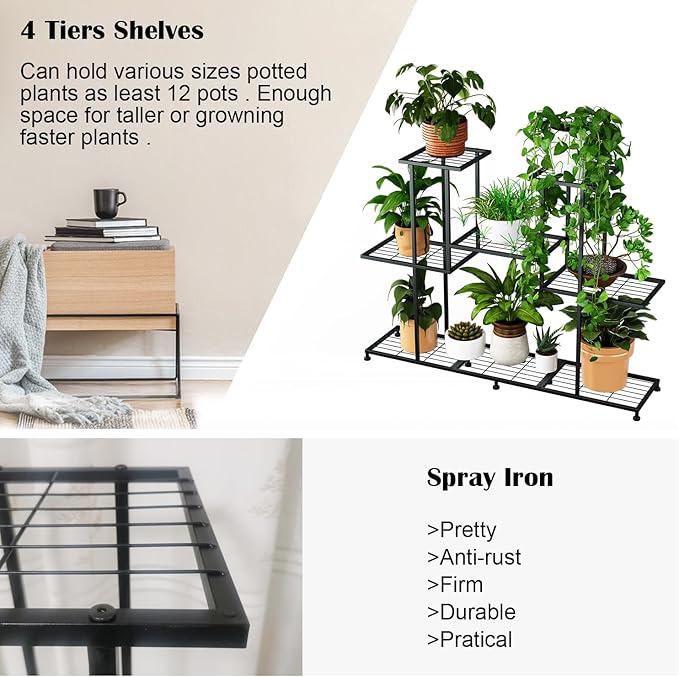 Twhep Metal Plant Stand, 5 Tiers Multifunctional Plant Stands - Image 6