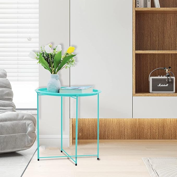 Garden 4 you End Table Set of 2, Outdoor Side Table, Small Patio Table Metal - Image 2