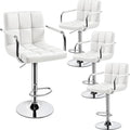 Yaheetech Bart Stools Set of 4, PU Leather Adjustable Barstools by Yaheetech