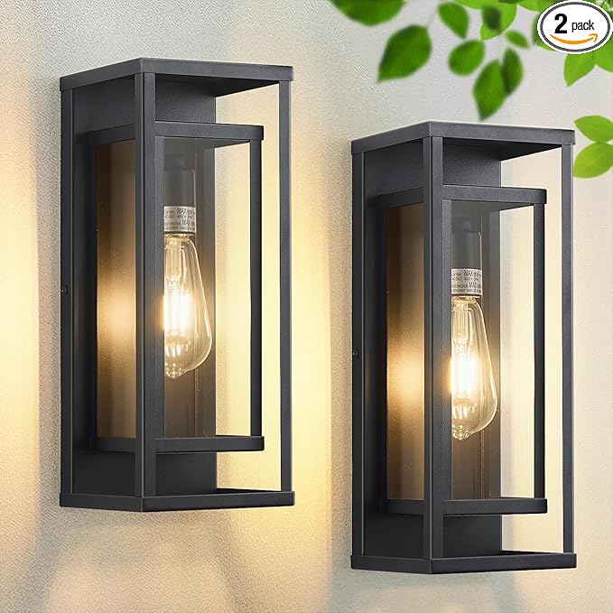 14" Outdoor Wall Lights Fixtures, Waterproof Outdoor Wall Lantern Modern Front by AIBISOD