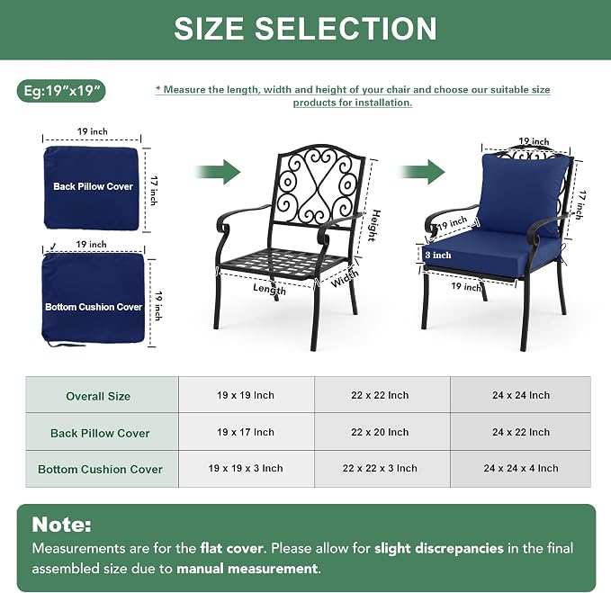 Outdoor Cushions for Patio Furniture 24 x 24 Inch, Double-Sided Waterproof - Image 7