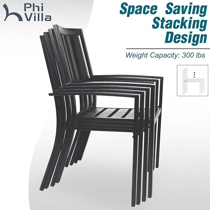 PHI VILLA 7 Pieces Outdoor Round Dining Set - Image 4