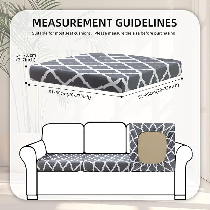 8Pcs Stretch Patio Cushion Covers, Outdoor Couch Covers Replacement, Outdoor - Image 2