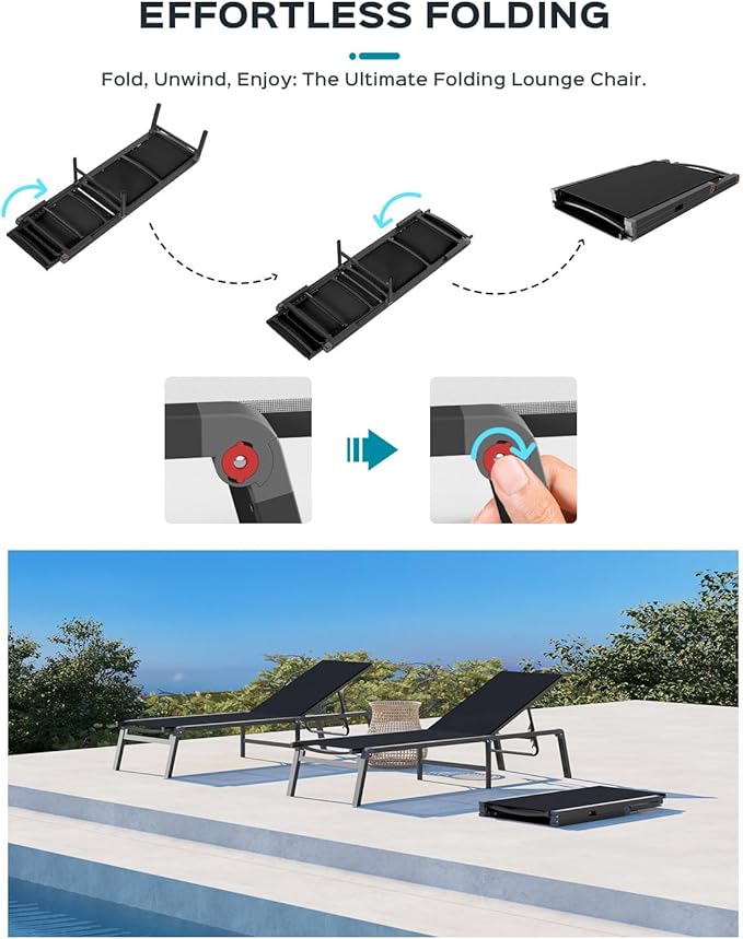 Aluminum Chaise Lounge Ourdoor - Image 3