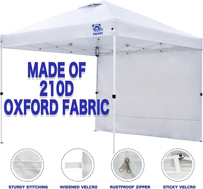Instant 10x10 Canopy Sidewalls for Pop Up Canopy, Waterproof UV Protection - Image 6